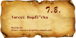 Tarcsi Bogárka névjegykártya